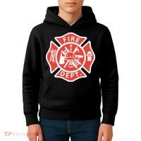 Fire Department Logo Uniform Fireman Symbol Firefighter Gear Kids Hoodie thumb 4