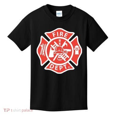 Fire Department Logo Uniform Fireman Symbol Firefighter Gear Kids T-Shirt