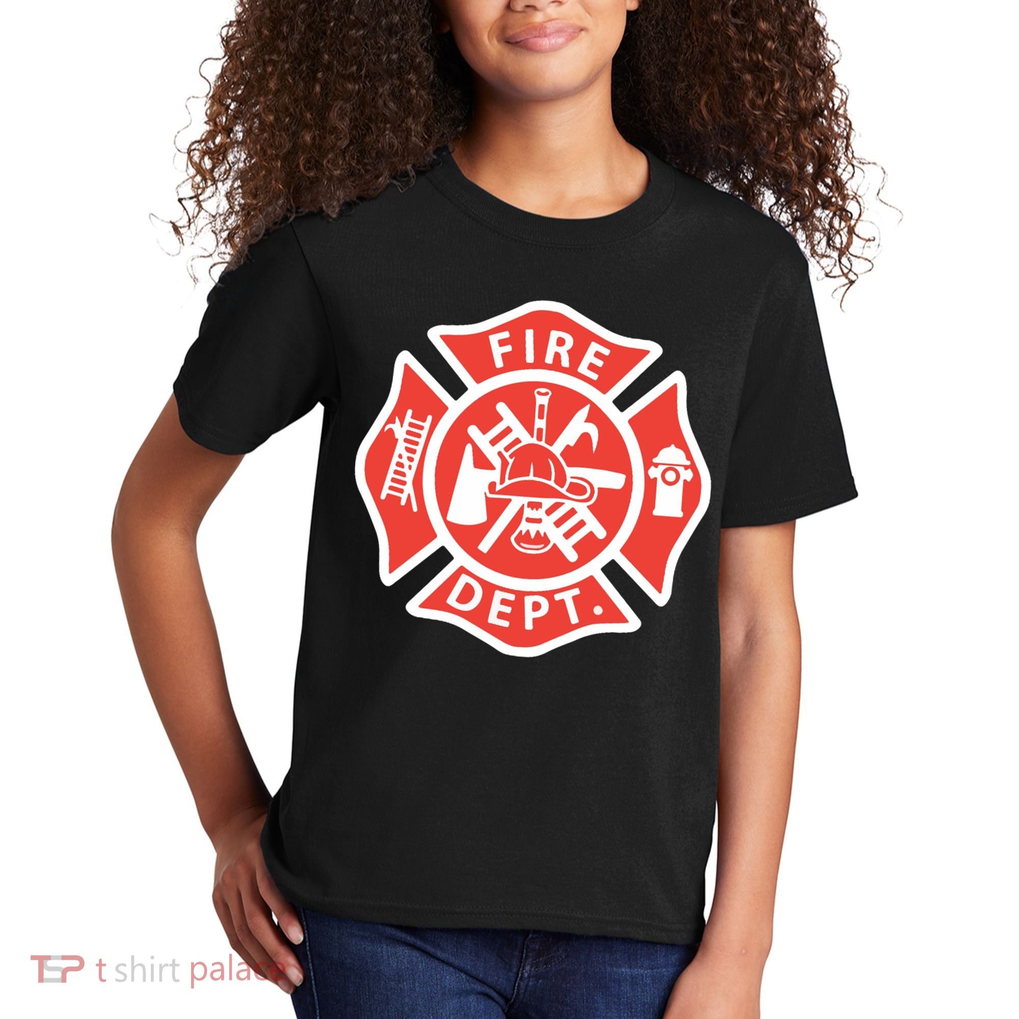Fire Department Logo Uniform Fireman Symbol Firefighter Gear Kids T-Shirt