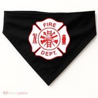 Fire Department Logo Uniform Fireman Symbol Firefighter Gear USA-Made Doggie Bandana thumb 0