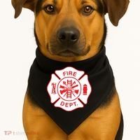 Fire Department Logo Uniform Fireman Symbol Firefighter Gear USA-Made Doggie Bandana thumb 1