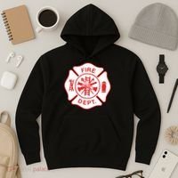 Fire Department Logo Uniform Fireman Symbol Firefighter Gear Hoodie thumb 3