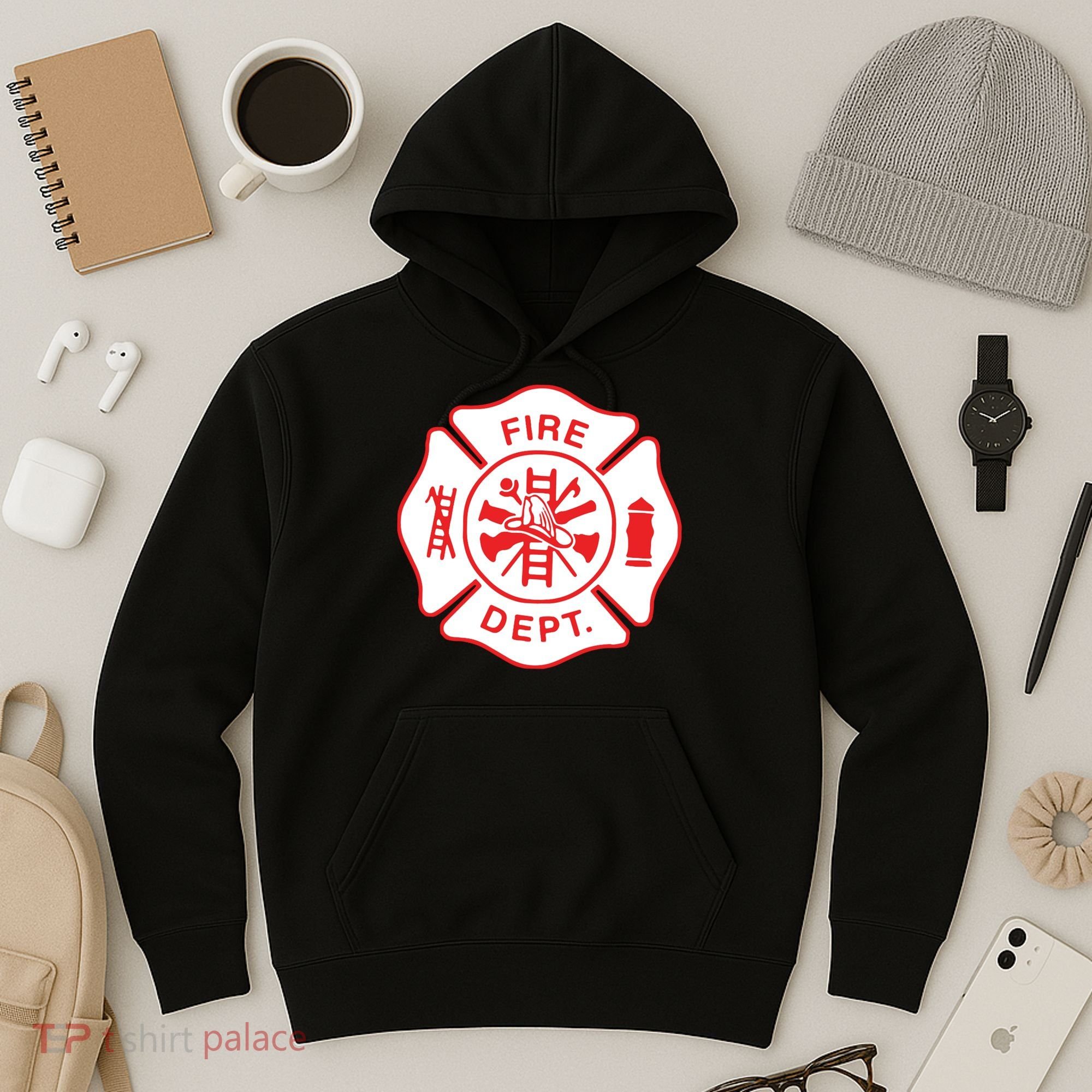 Fire Department Logo Uniform Fireman Symbol Firefighter Gear Hoodie