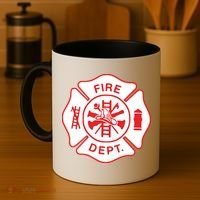 Fire Department Logo Uniform Fireman Symbol Firefighter Gear Coffee Mug thumb 4