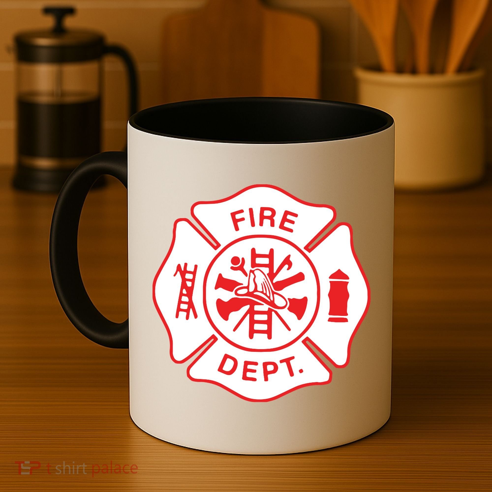 Fire Department Logo Uniform Fireman Symbol Firefighter Gear Coffee Mug