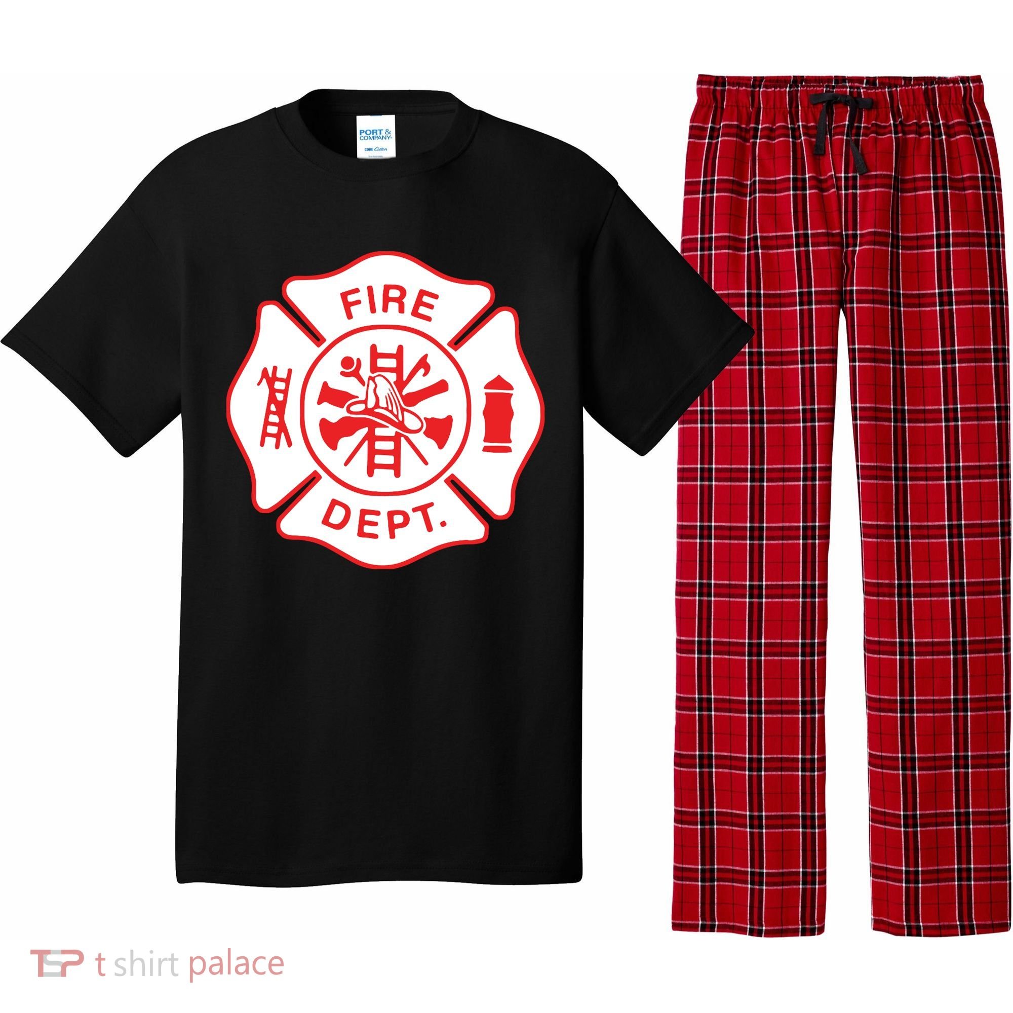 Fire Department Logo Uniform Fireman Symbol Firefighter Gear Pajama Set