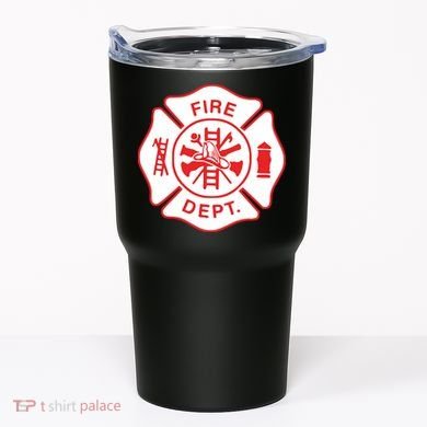 Fire Department Logo Uniform Fireman Symbol Firefighter Gear Tumbler
