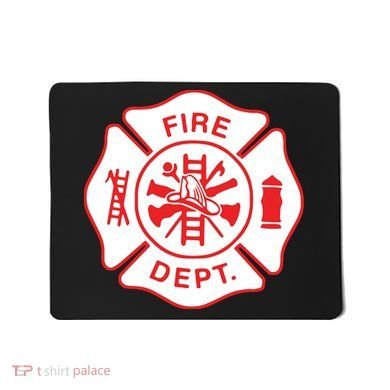 Fire Department Logo Uniform Fireman Symbol Firefighter Gear Mousepad
