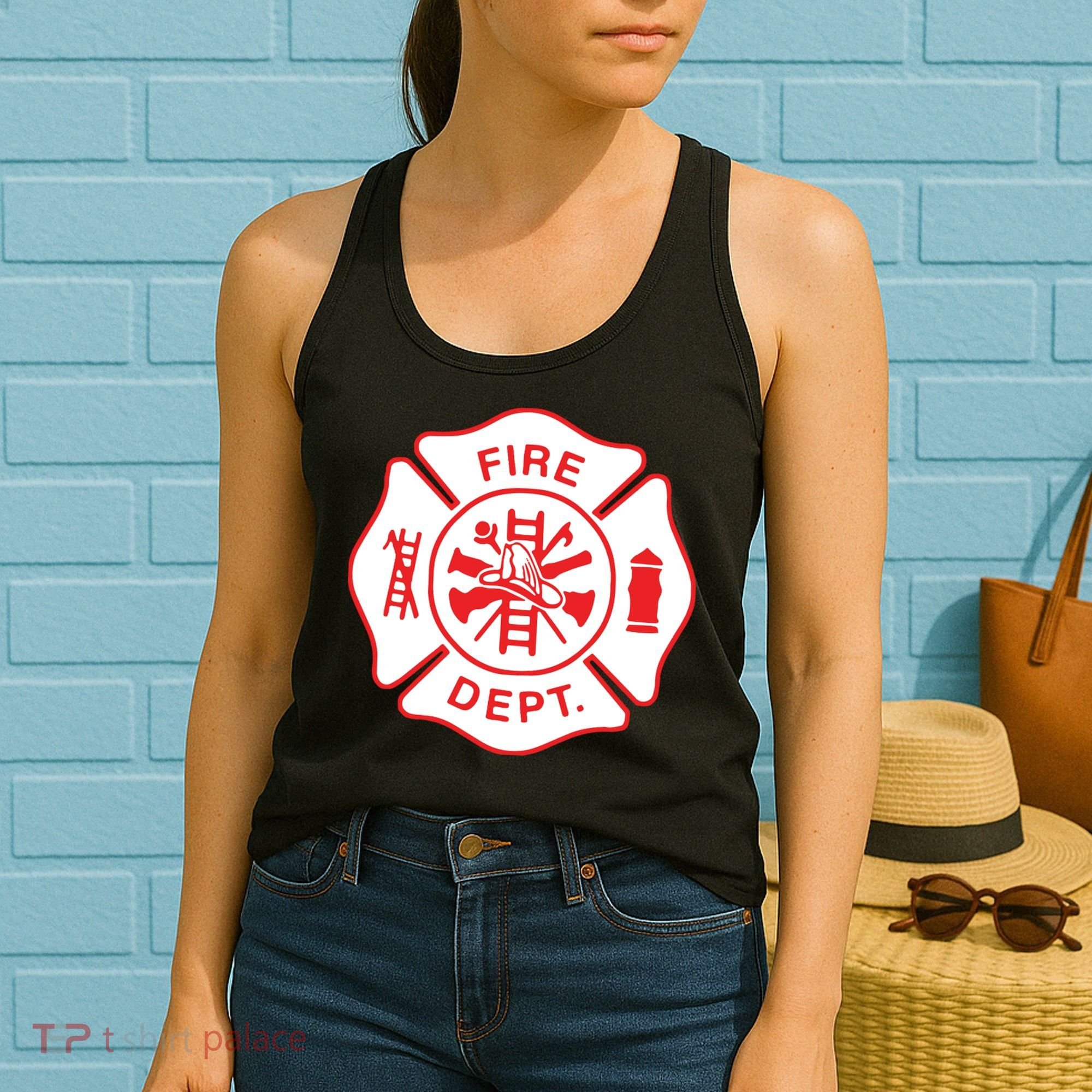 Fire Department Logo Uniform Fireman Symbol Firefighter Gear Women's Tank Top