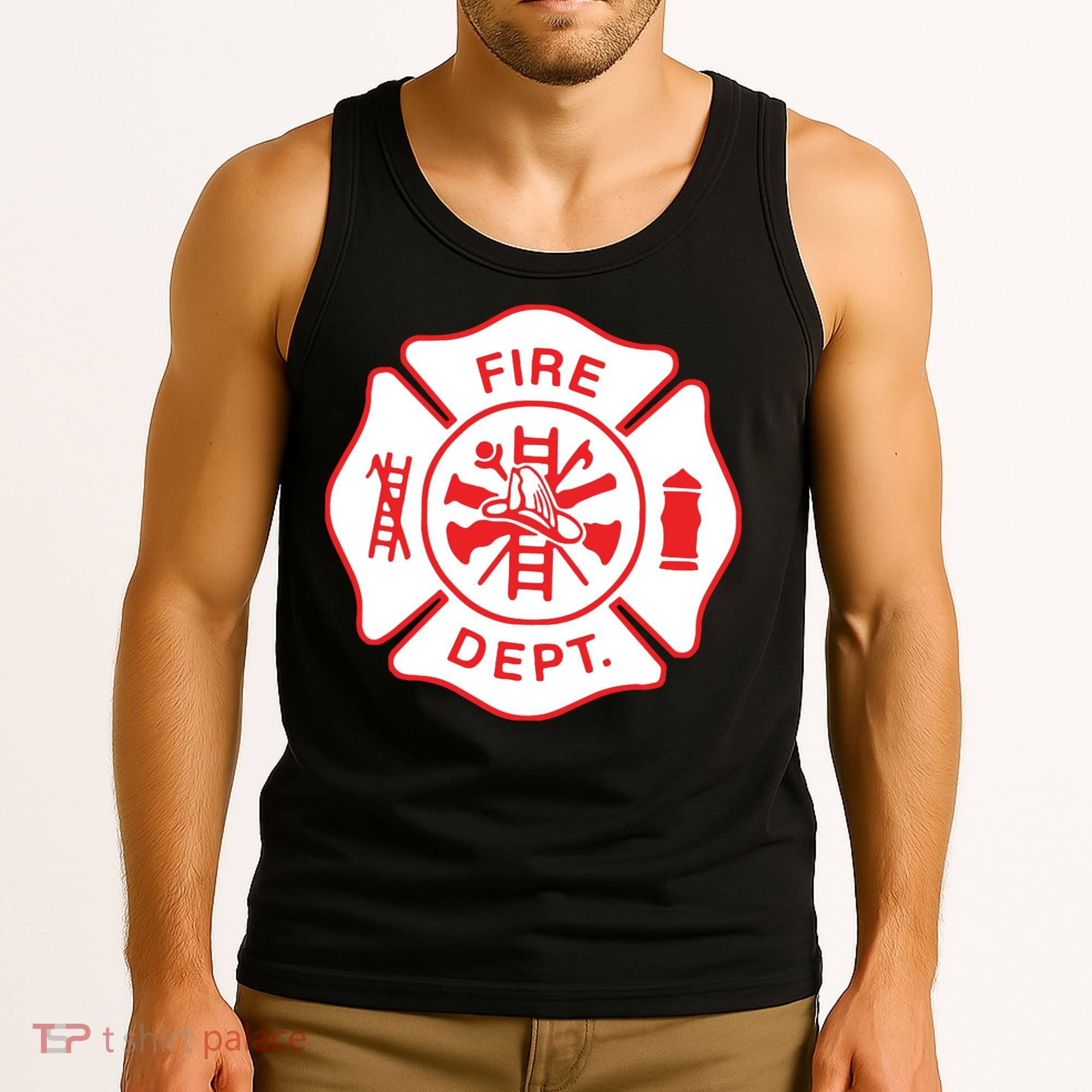 Fire Department Logo Uniform Fireman Symbol Firefighter Gear Tank Top