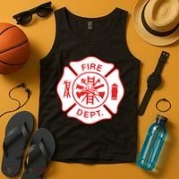 Fire Department Logo Uniform Fireman Symbol Firefighter Gear Tank Top thumb 4