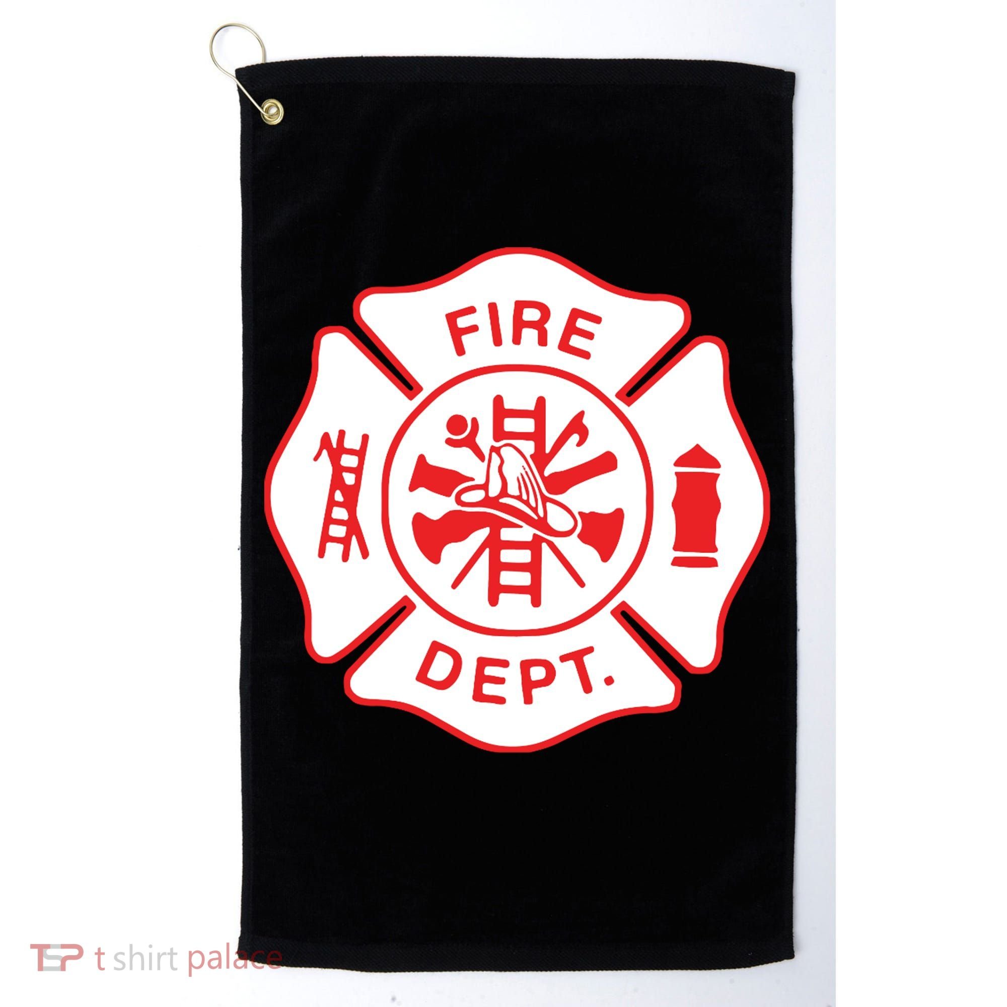 Fire Department Logo Uniform Fireman Symbol Firefighter Gear Golf Towel