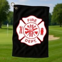 Fire Department Logo Uniform Fireman Symbol Firefighter Gear Golf Towel thumb 1