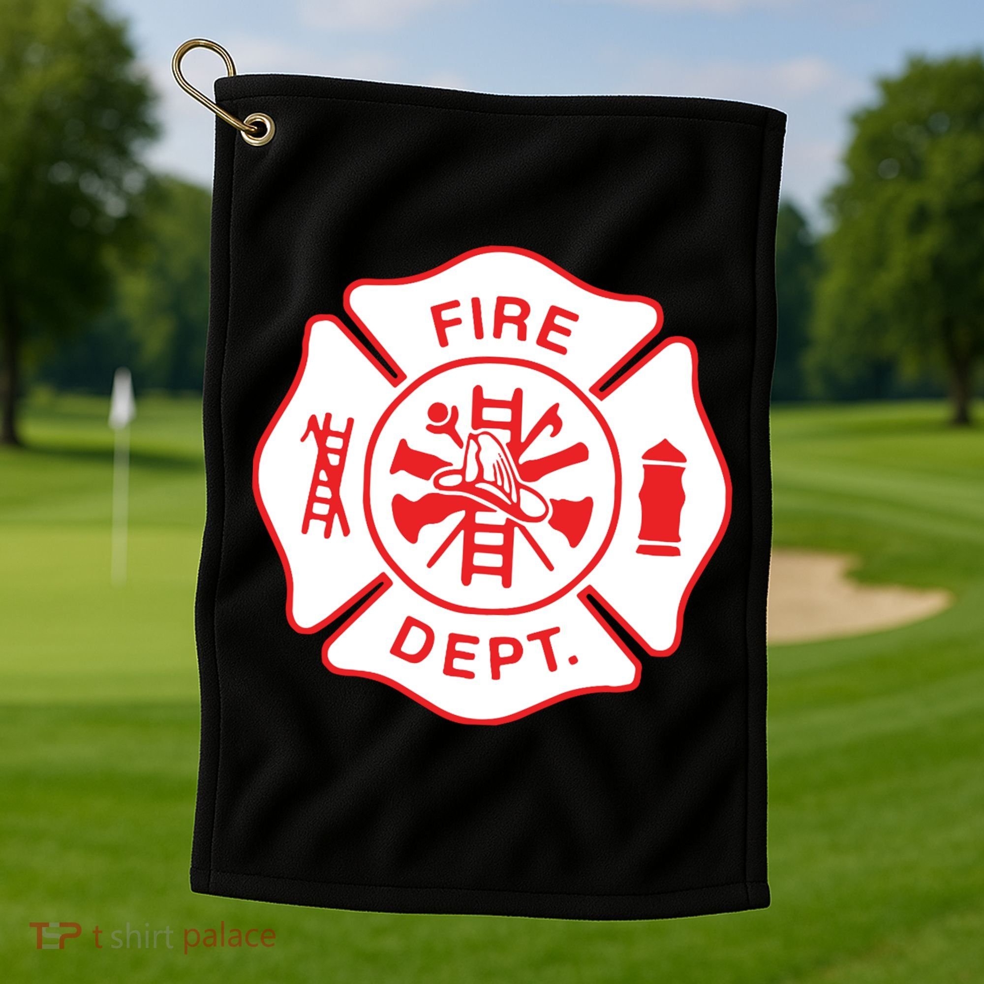Fire Department Logo Uniform Fireman Symbol Firefighter Gear Golf Towel