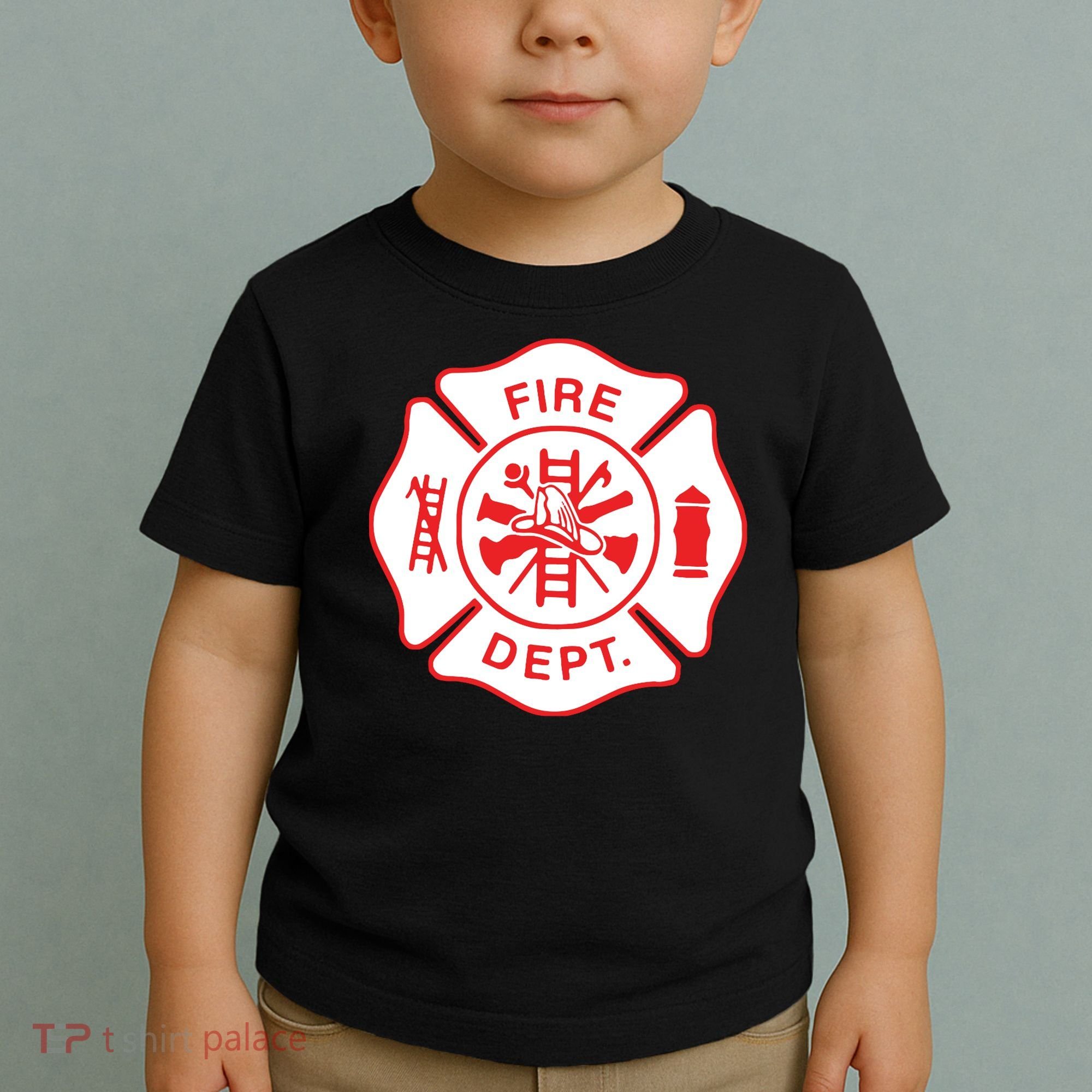 Fire Department Logo Uniform Fireman Symbol Firefighter Gear Toddler T-Shirt