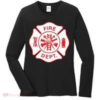 Fire Department Logo Uniform Fireman Symbol Firefighter Gear Women's Long Sleeve Shirt thumb 0