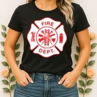 Fire Department Logo Uniform Fireman Symbol Firefighter Gear Women's T-Shirt thumb 2