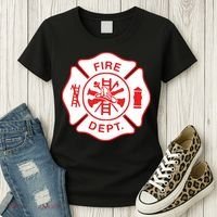 Fire Department Logo Uniform Fireman Symbol Firefighter Gear Women's T-Shirt thumb 3