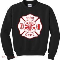 Fire Department Logo Uniform Fireman Symbol Firefighter Gear Kids Sweatshirt thumb 0