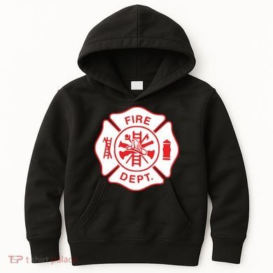 Fire Department Logo Uniform Fireman Symbol Firefighter Gear Kids Hoodie