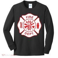 Fire Department Logo Uniform Fireman Symbol Firefighter Gear Kids Long Sleeve Shirt thumb 0
