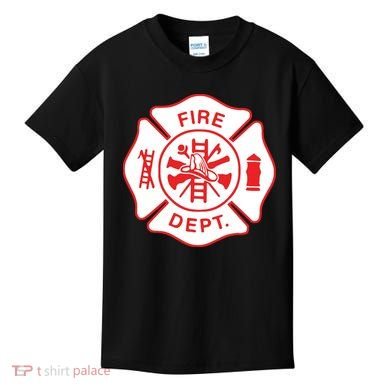 Fire Department Logo Uniform Fireman Symbol Firefighter Gear Kids T-Shirt