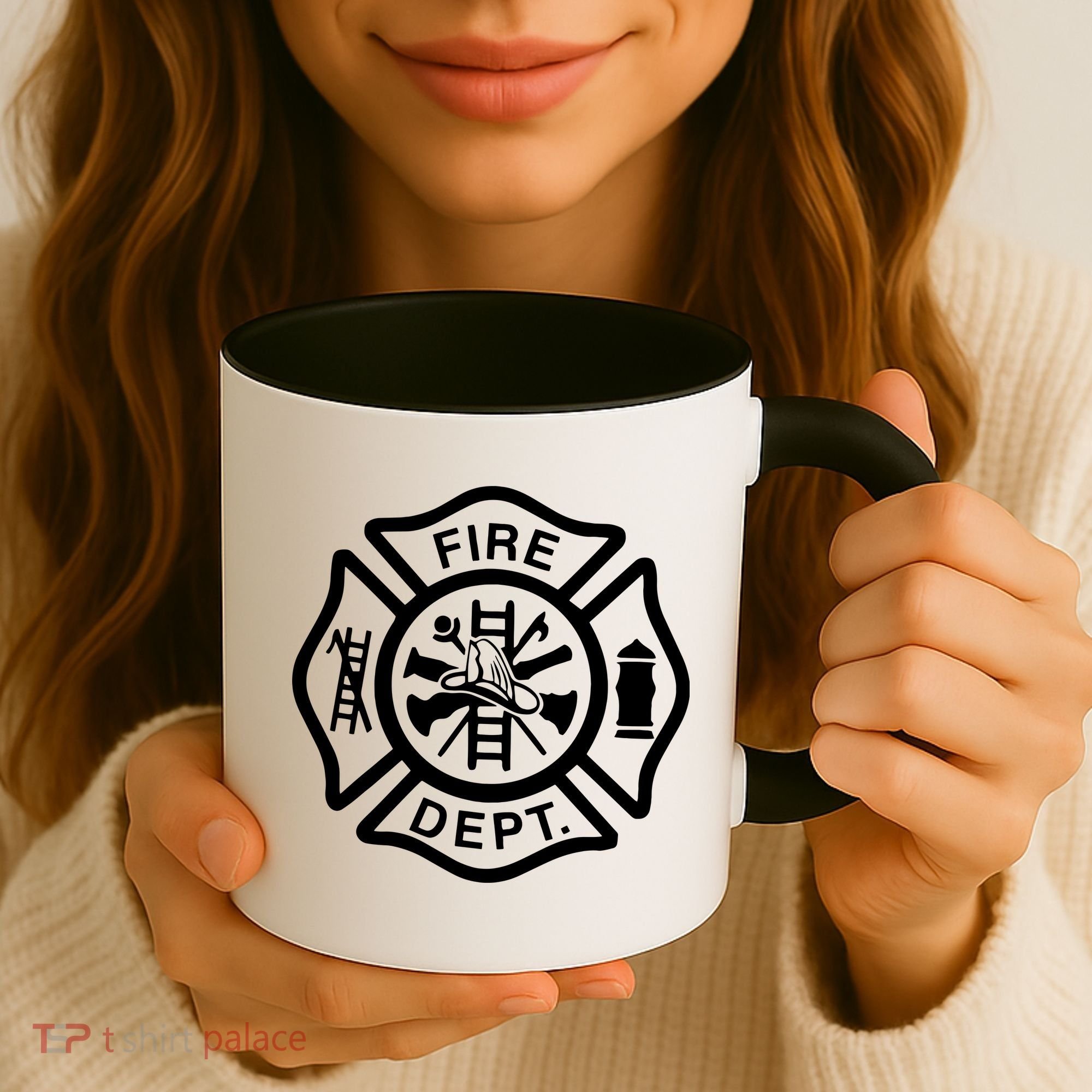 Fire Department Logo Uniform Fireman Symbol Firefighter Gear Coffee Mug