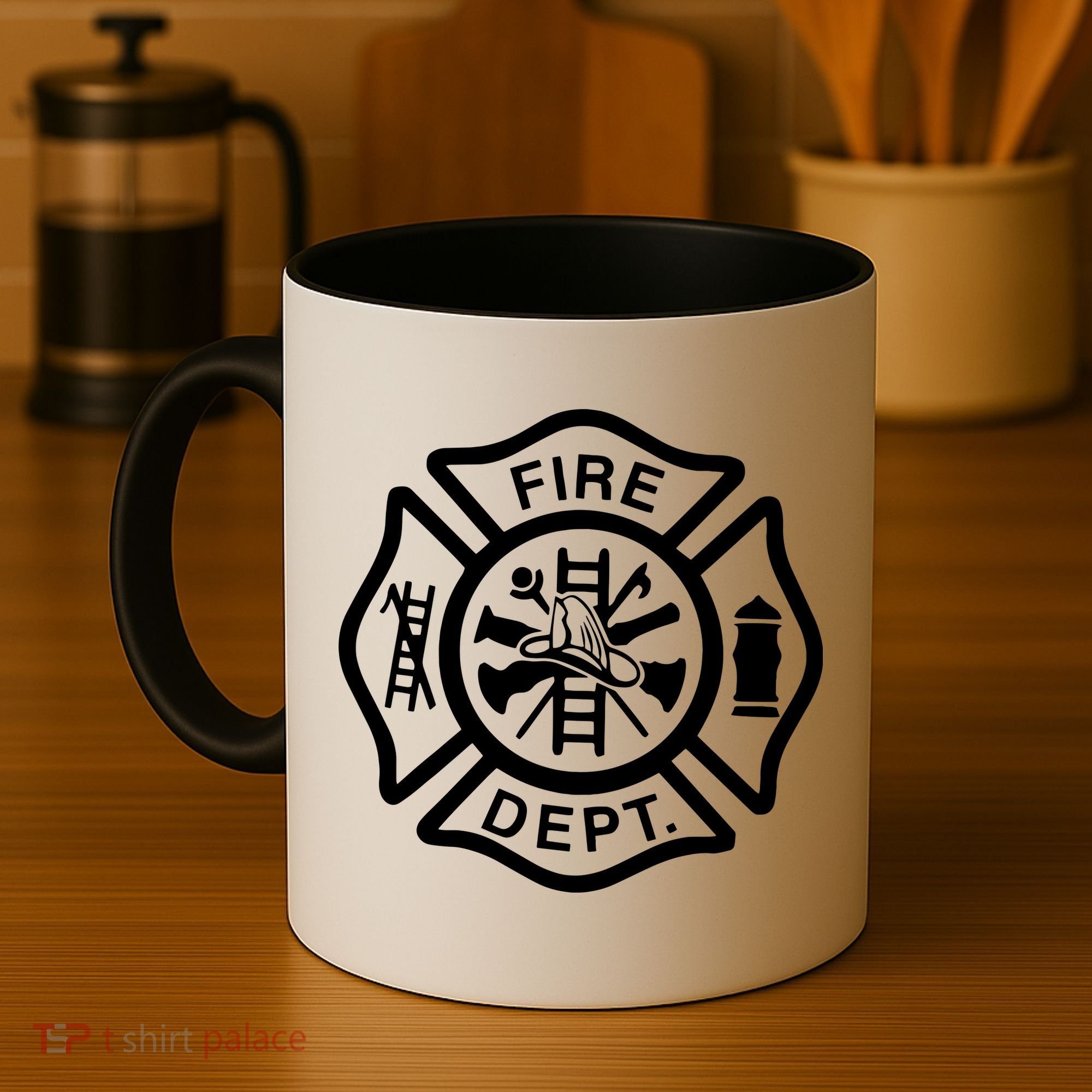 Fire Department Logo Uniform Fireman Symbol Firefighter Gear Coffee Mug
