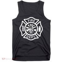 Fire Department Logo Uniform Fireman Symbol Firefighter Gear Tank Top thumb 0