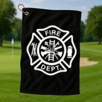 Fire Department Logo Uniform Fireman Symbol Firefighter Gear Golf Towel thumb 1