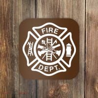 Fire Department Logo Uniform Fireman Symbol Firefighter Gear Coaster thumb 0