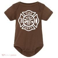 Fire Department Logo Uniform Fireman Symbol Firefighter Gear Baby Bodysuit thumb 0