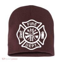 Fire Department Logo Uniform Fireman Symbol Firefighter Gear Short Acrylic Beanie thumb 0