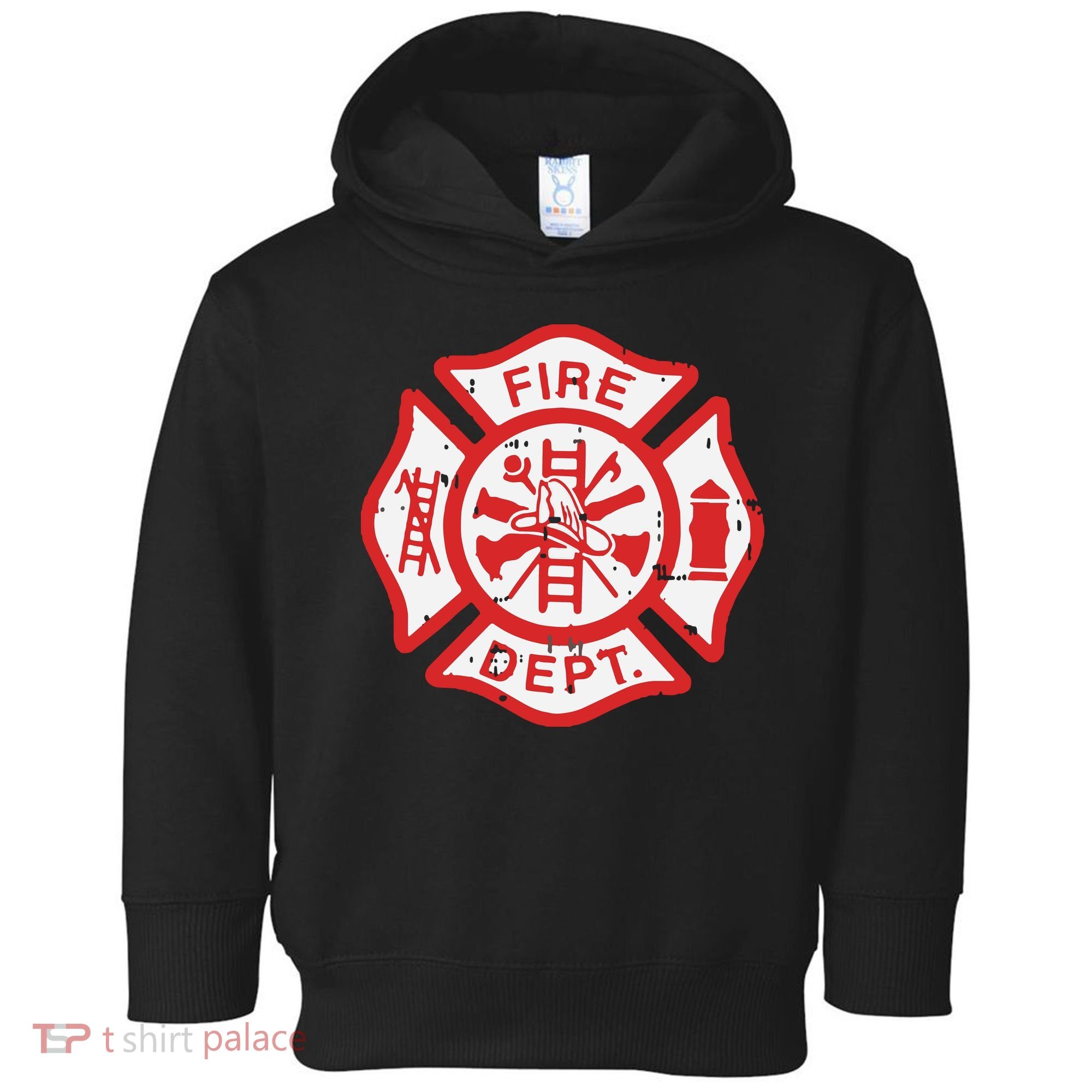 Fire Dept Logo Hero Halloween Firefighter Fireman Gift Toddler Hoodie