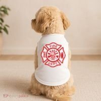 Fire Dept Logo Hero Halloween Firefighter Fireman Gift Doggie Tank thumb 2