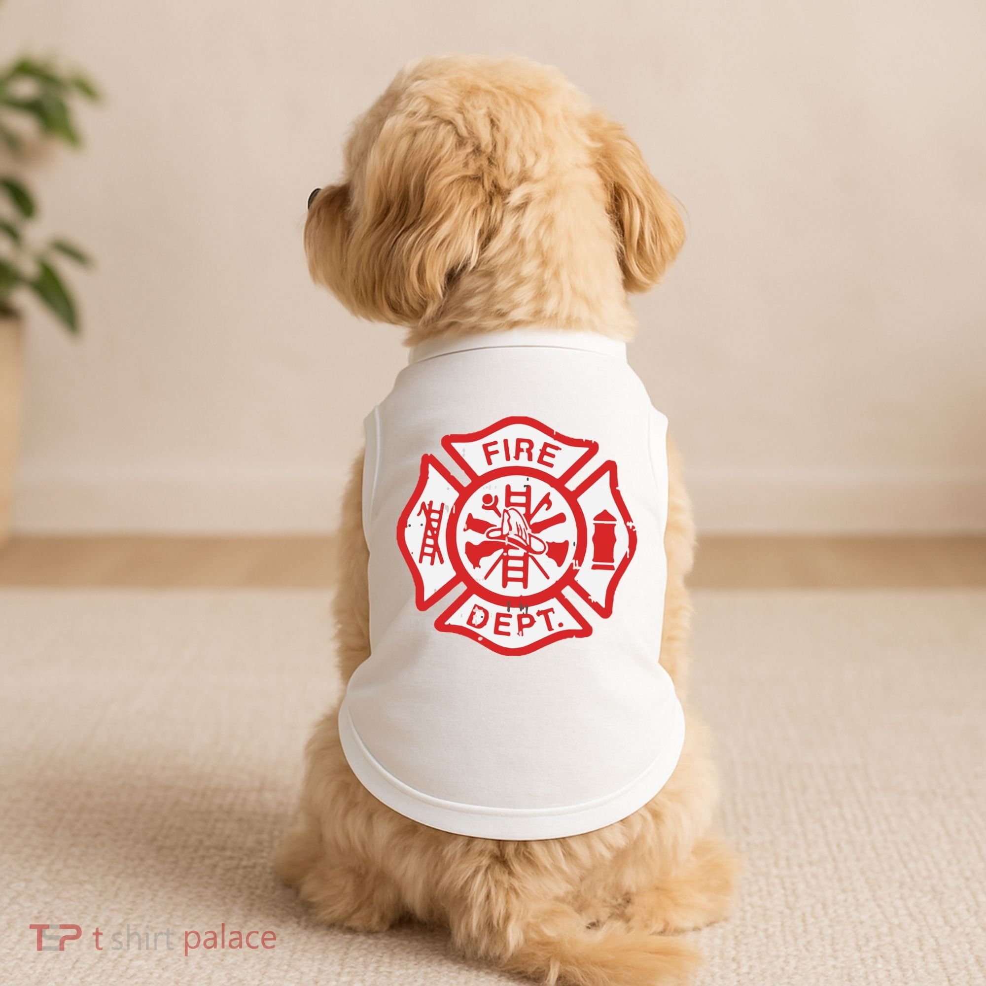Fire Dept Logo Hero Halloween Firefighter Fireman Gift Doggie Tank