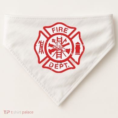 Fire Dept Logo Hero Halloween Firefighter Fireman Gift USA-Made Doggie Bandana