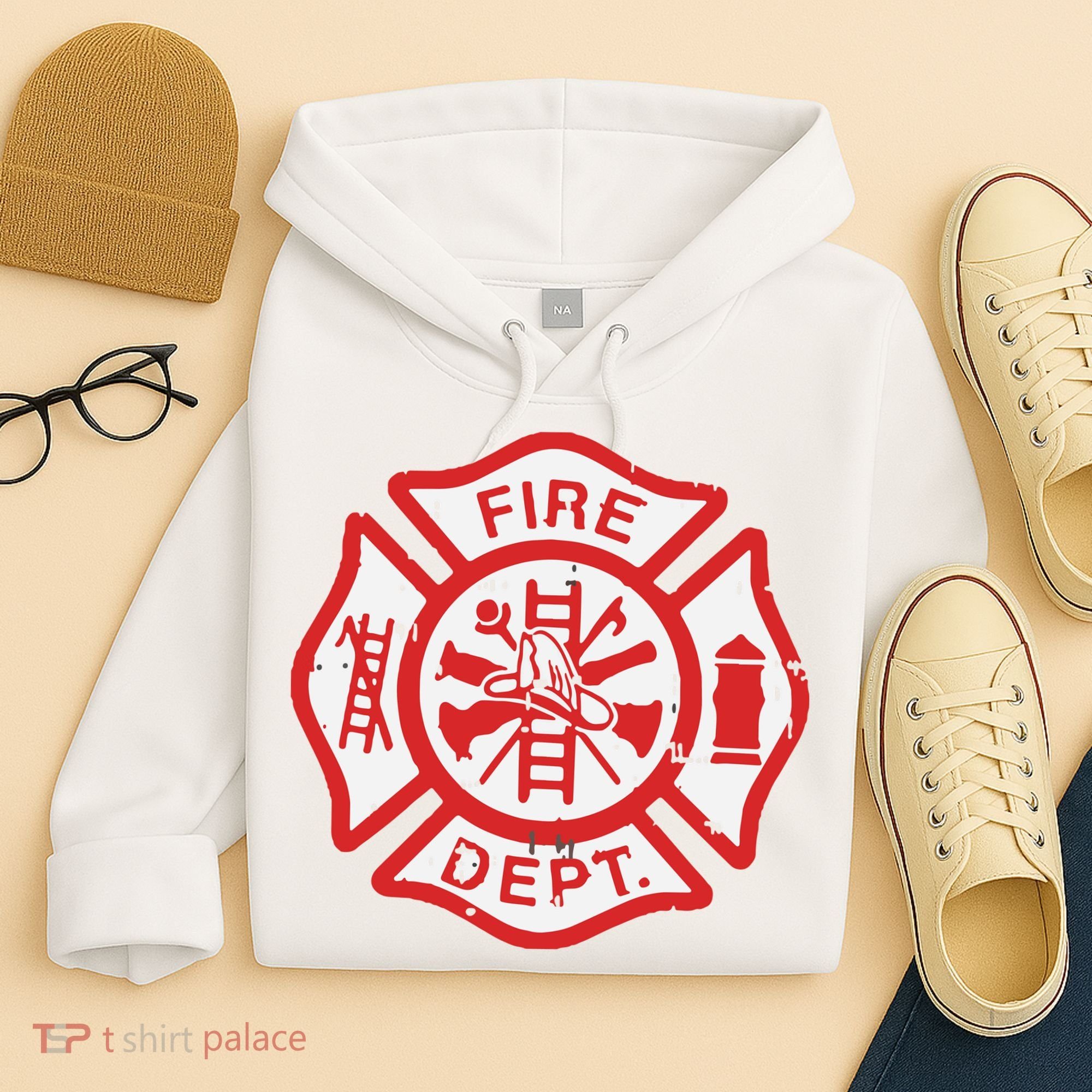 Fire Dept Logo Hero Halloween Firefighter Fireman Gift Hoodie