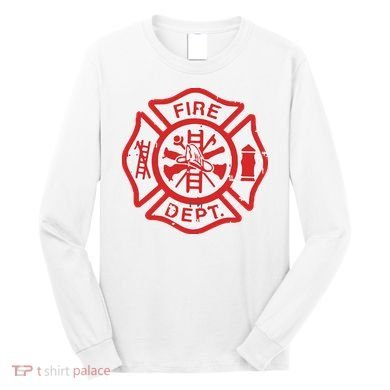 Fire Dept Logo Hero Halloween Firefighter Fireman Gift Long Sleeve Shirt