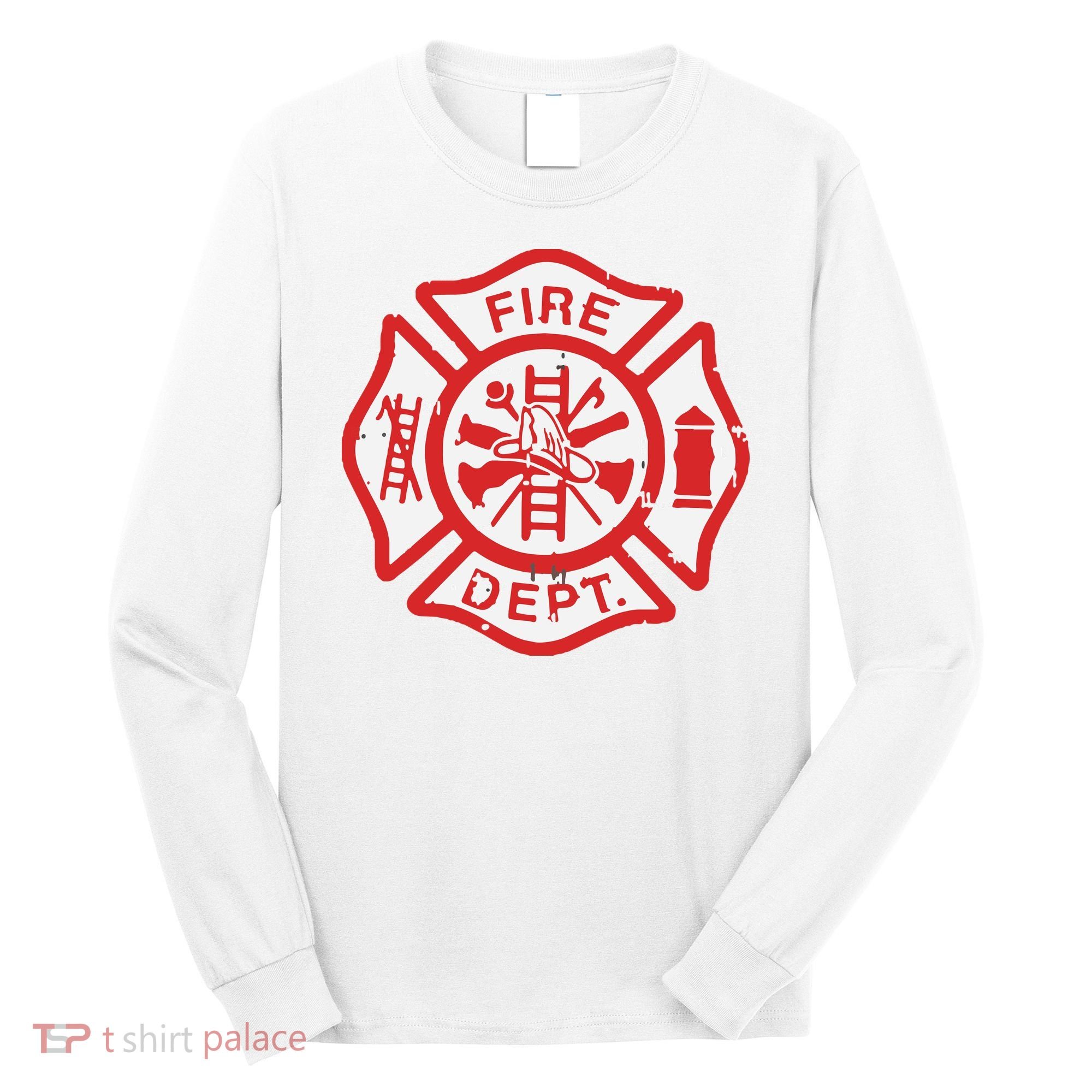 Fire Dept Logo Hero Halloween Firefighter Fireman Gift Long Sleeve Shirt