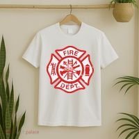 Fire Dept Logo Hero Halloween Firefighter Fireman Gift T-Shirt thumb 2