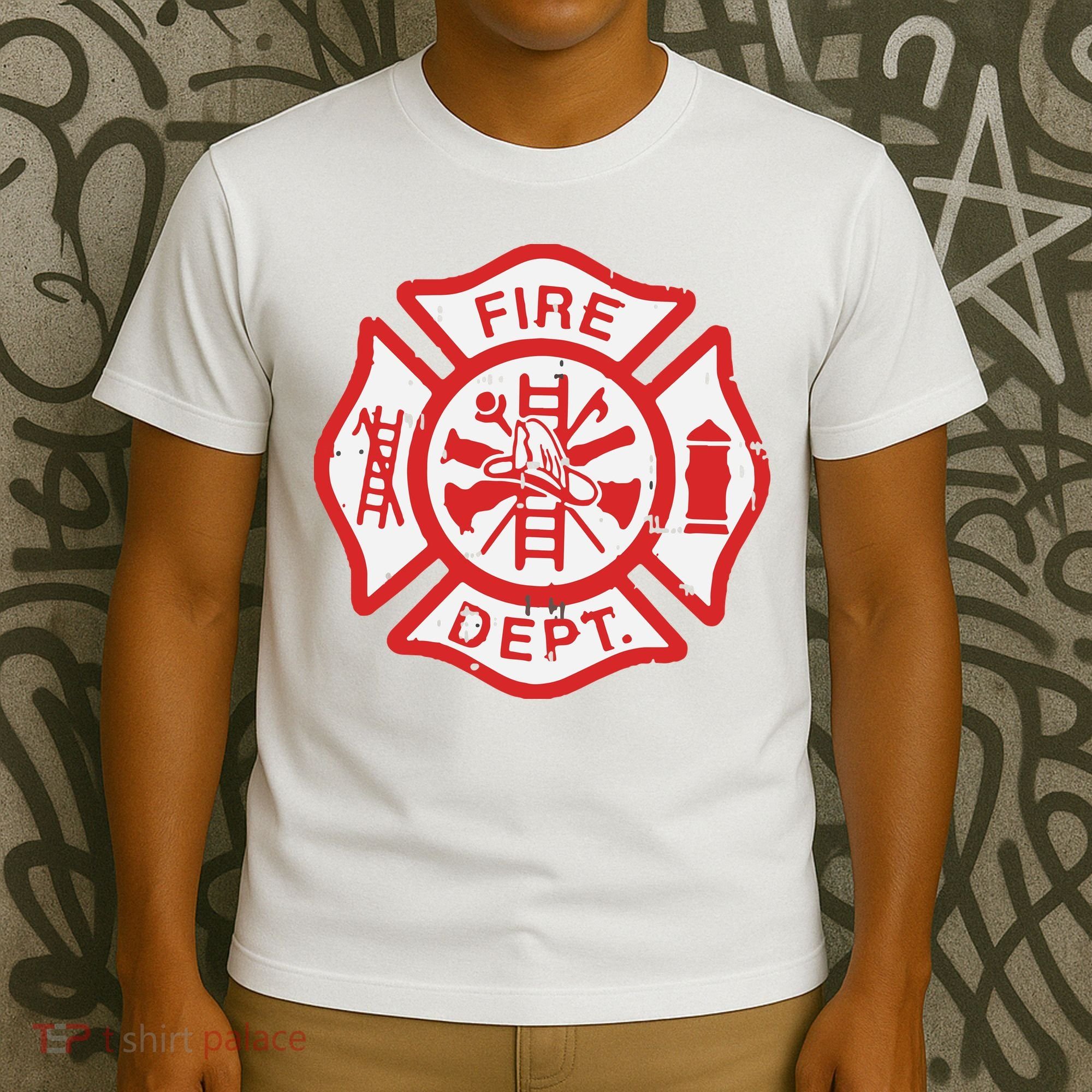 Fire Dept Logo Hero Halloween Firefighter Fireman Gift T-Shirt