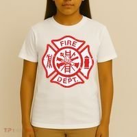 Fire Dept Logo Hero Halloween Firefighter Fireman Gift T-Shirt thumb 4