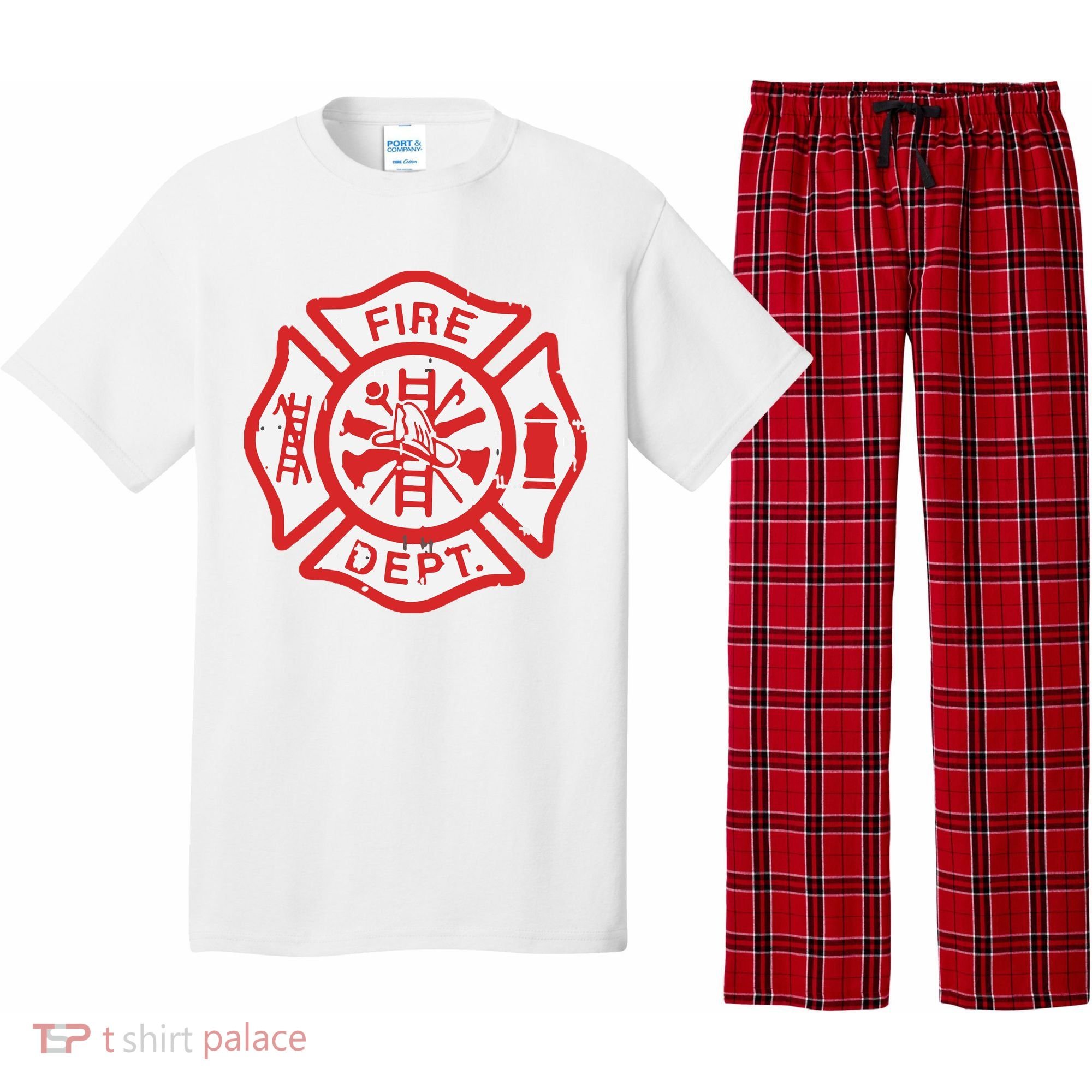 Fire Dept Logo Hero Halloween Firefighter Fireman Gift Pajama Set