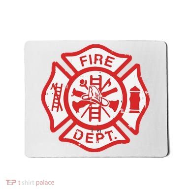 Fire Dept Logo Hero Halloween Firefighter Fireman Gift Mousepad
