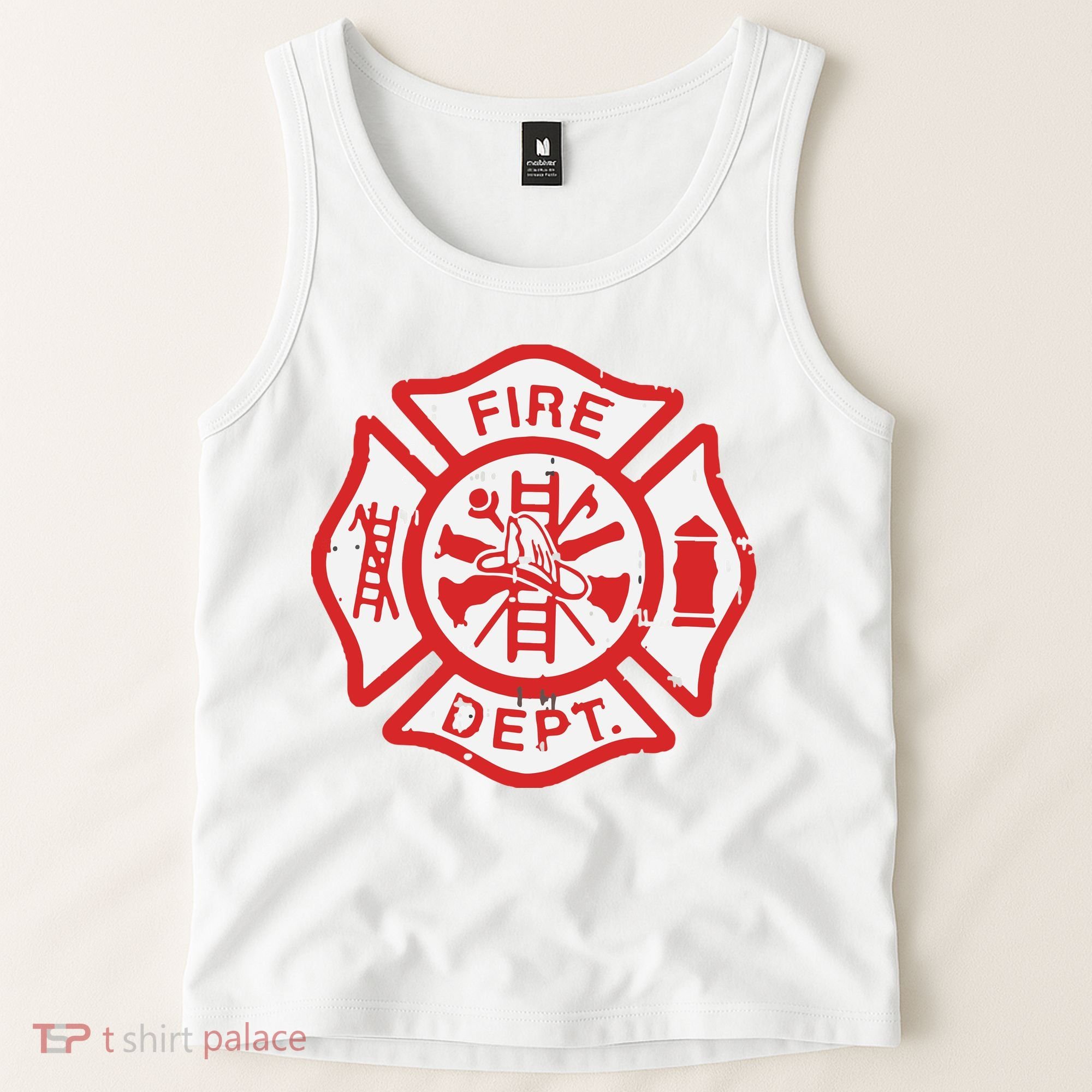 Fire Dept Logo Hero Halloween Firefighter Fireman Gift Tank Top