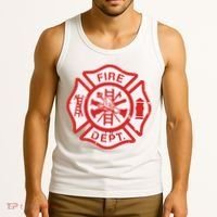 Fire Dept Logo Hero Halloween Firefighter Fireman Gift Tank Top thumb 3