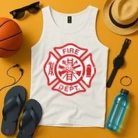Fire Dept Logo Hero Halloween Firefighter Fireman Gift Tank Top thumb 4