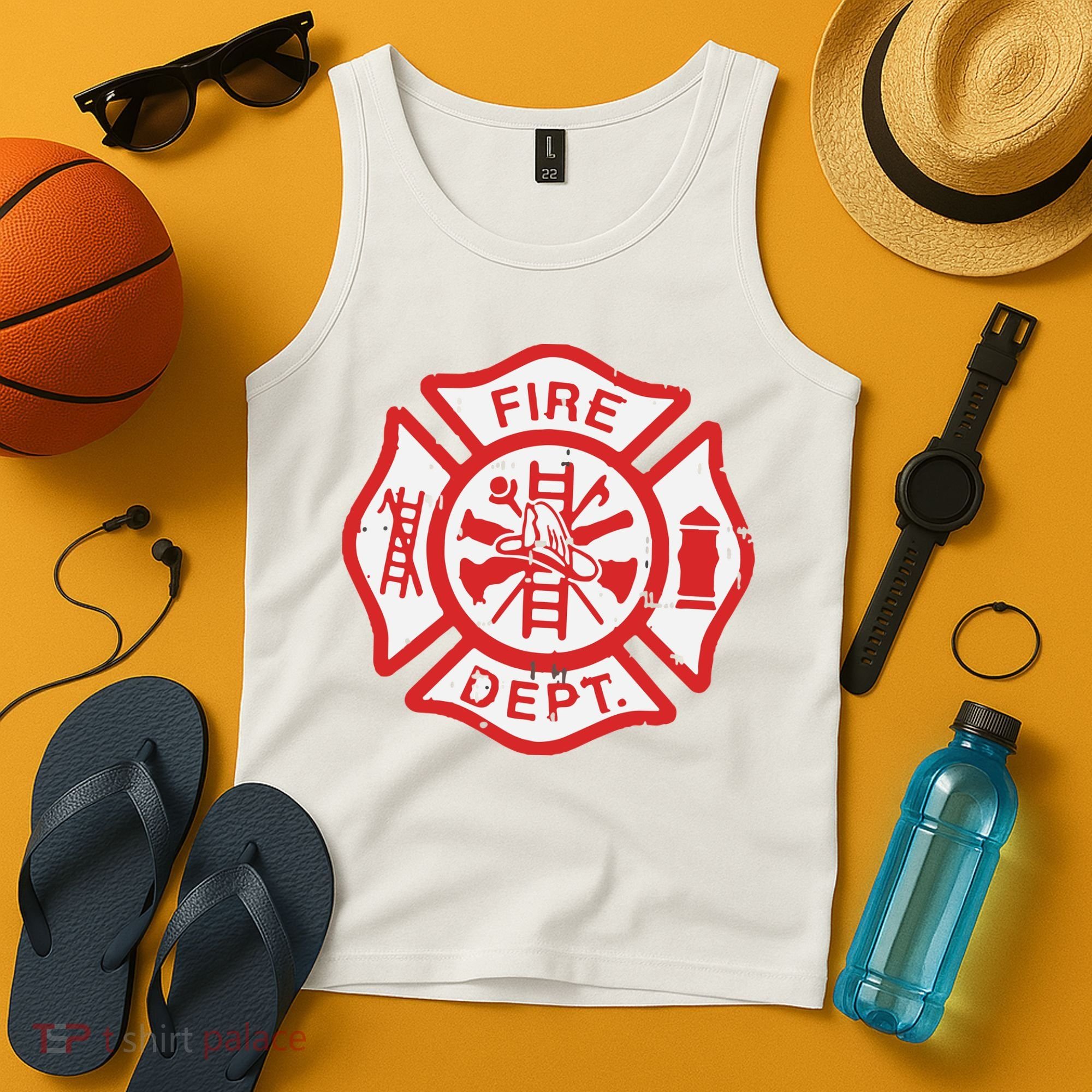 Fire Dept Logo Hero Halloween Firefighter Fireman Gift Tank Top