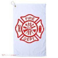 Fire Dept Logo Hero Halloween Firefighter Fireman Gift Golf Towel thumb 0